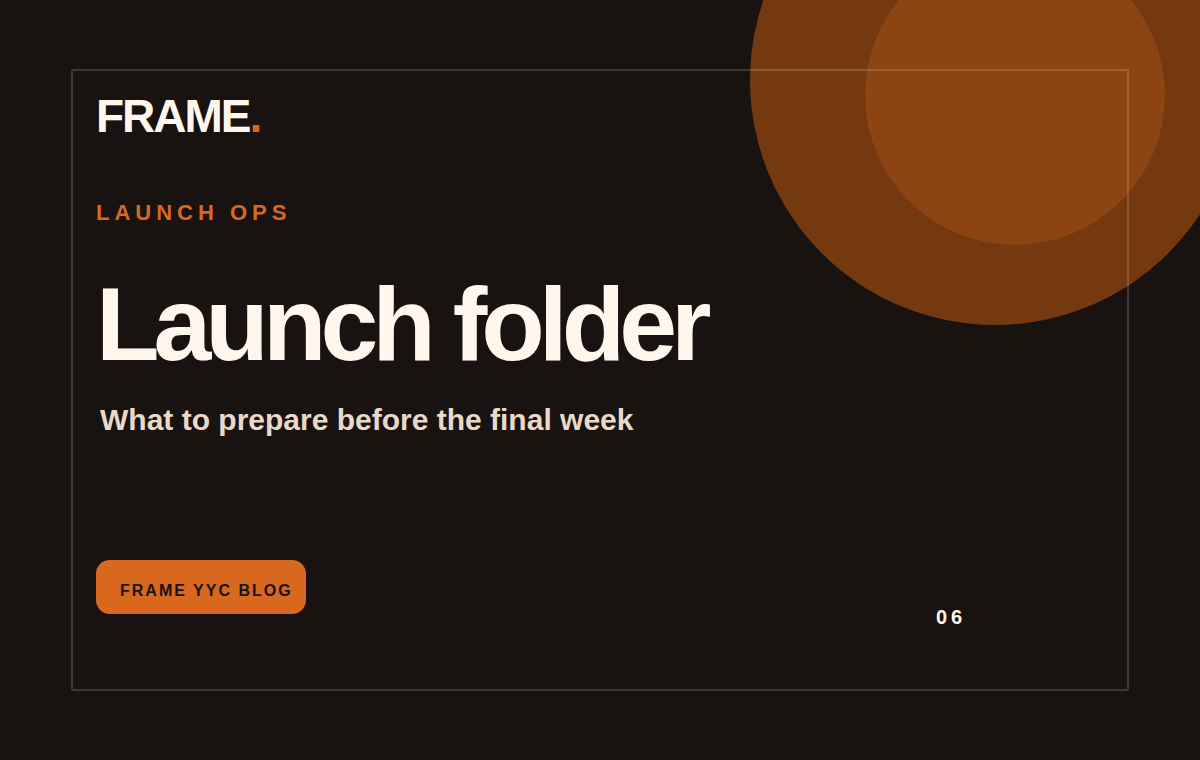 FRAME YYC blog cover for building a launch content folder